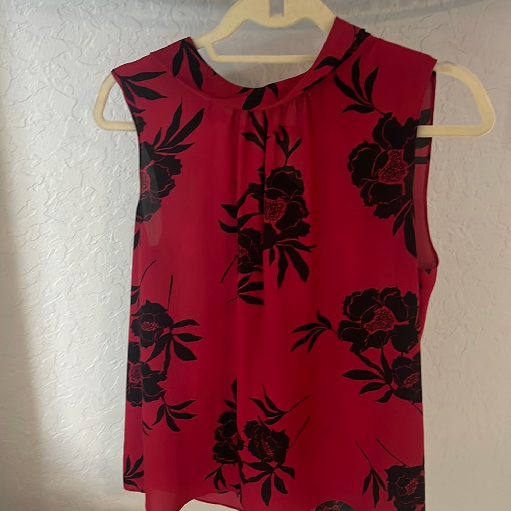Red & Black floral top